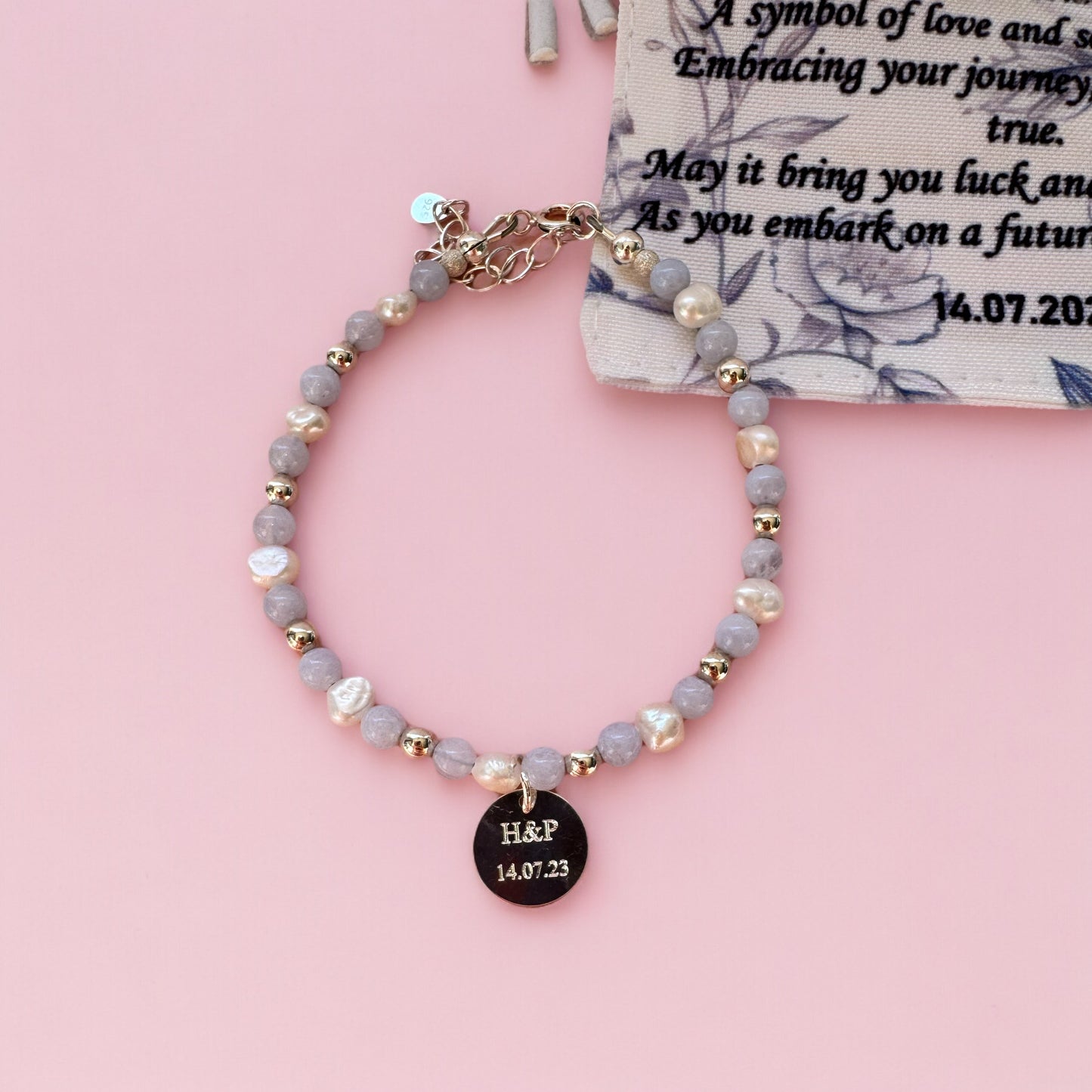 Personalised Bride 'Something Blue' bracelet
