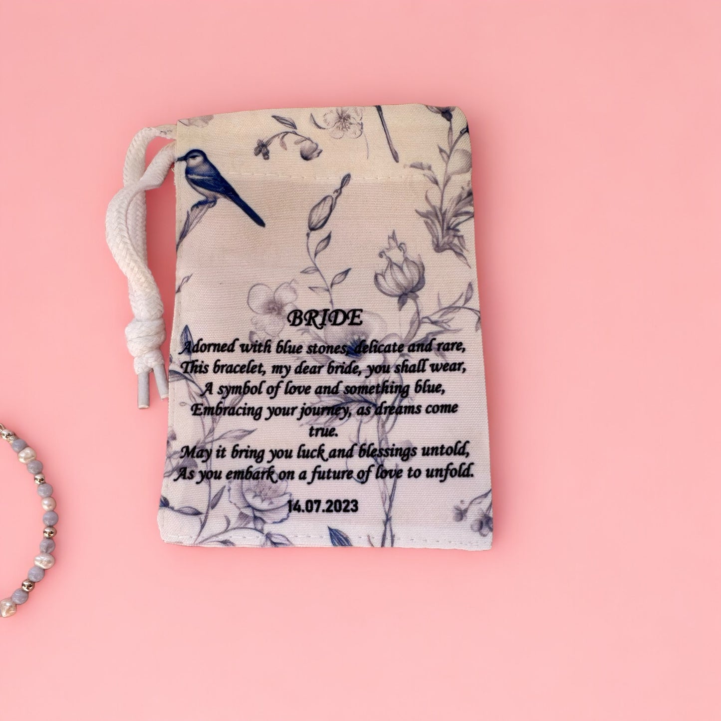 Personalised Bride 'Something Blue' bracelet